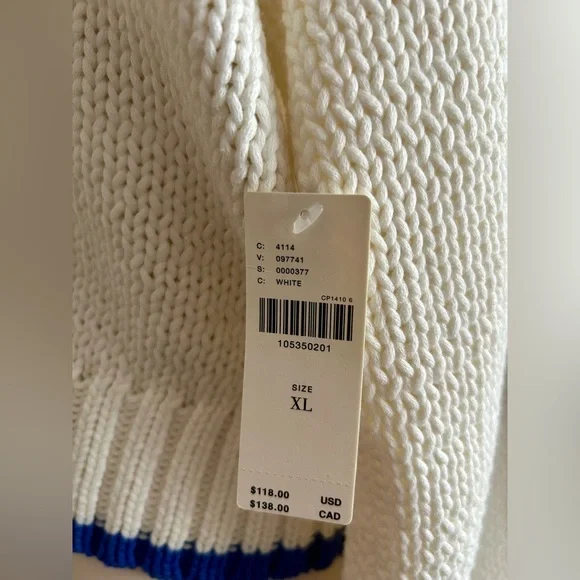 NWT Maeve by Anthropologie Blue & Cream Sweater - Picture 6 of 10